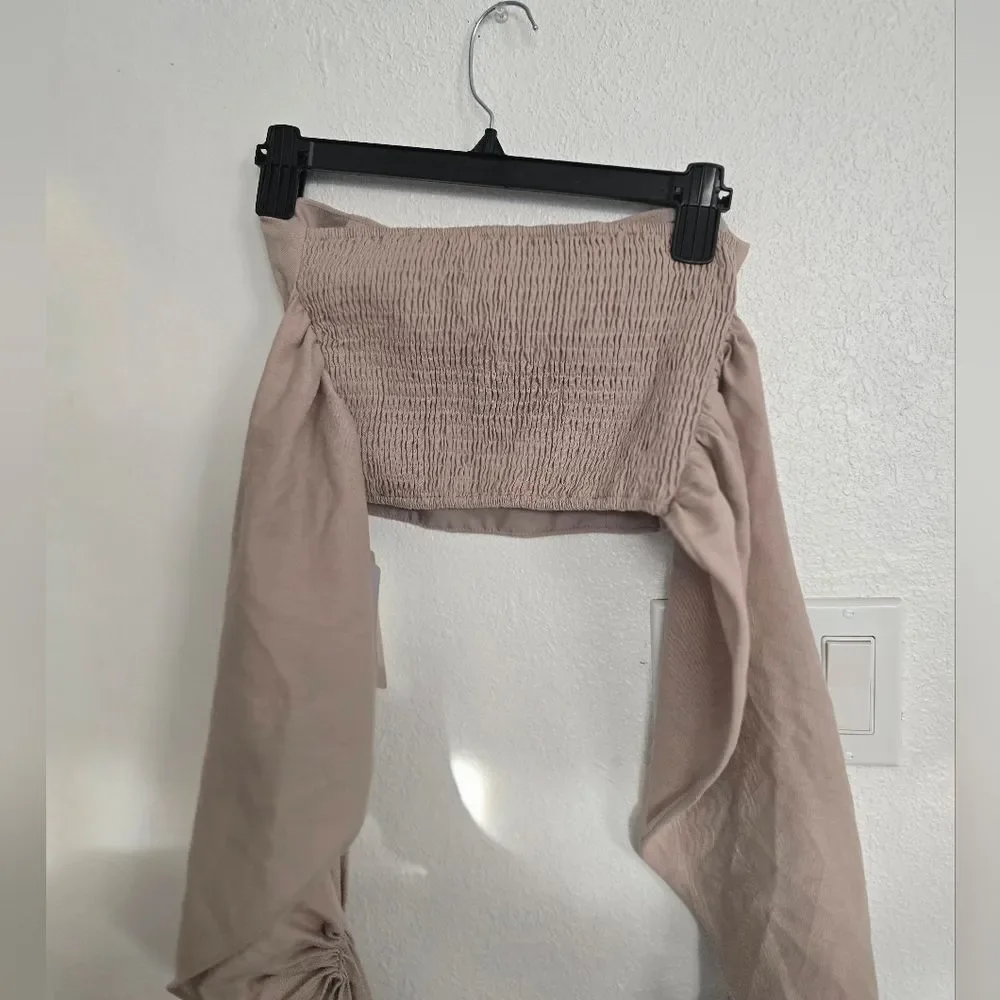 Commense Cotton And Linen Crisscross Halter Tank Top In Khaki Size Xs - Picture 10 of 11